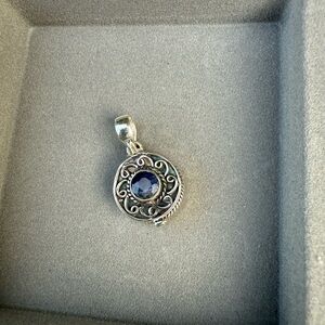 Sterling Silver .925 and Sapphire poison pendant